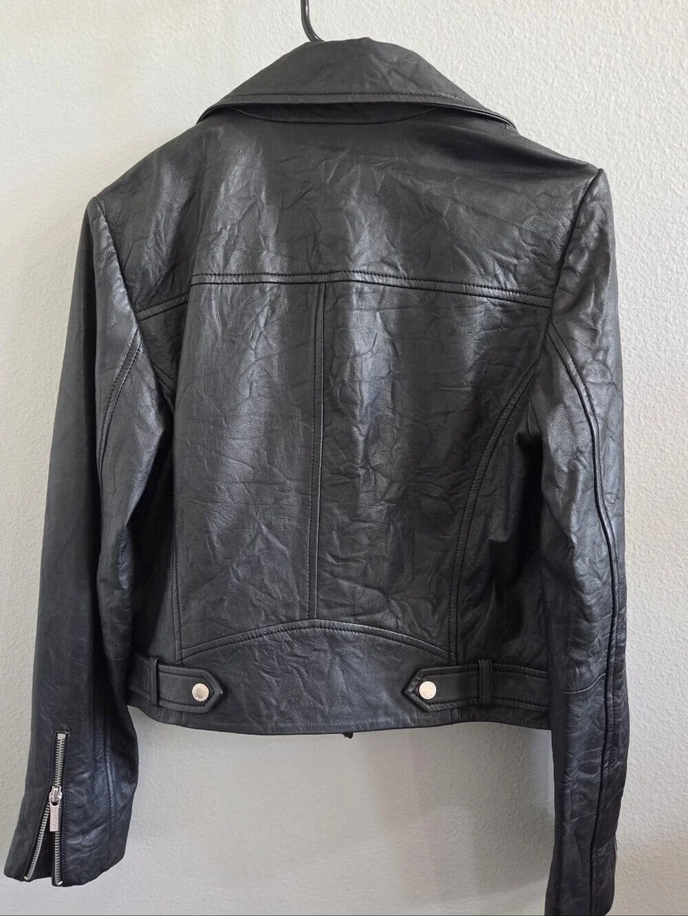 NWT Michael Kors Black Faux Leather Moto Jacket